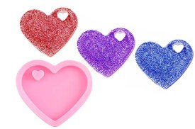 Molde silicona llavero corazon